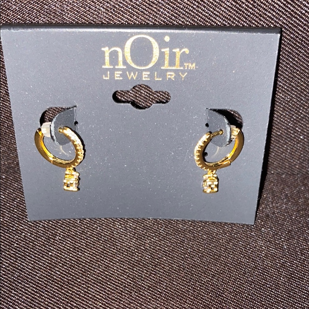 nOir Jewelry Gold Crescent Hoop Earrings